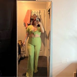 Green two piece pant set, originally from shein size L.